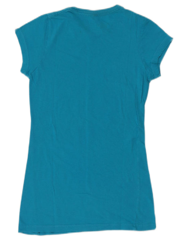T-shirt grafica da donna Hard Rock Cafe Berlino Top UK 2 2XS cotone blu