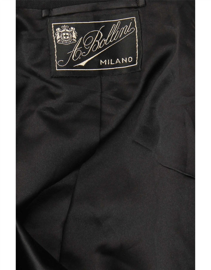 Abito vintage da uomo doppio petto in 2 pezzi piccolo W28 L28 nero