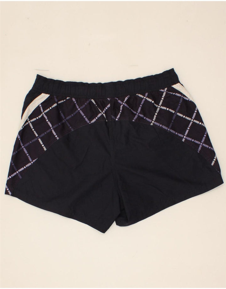 PUMA Mens Graphic Sport Shorts Large Navy Blue Polyester Vintage Puma and Second-Hand Puma from Messina Hembry 