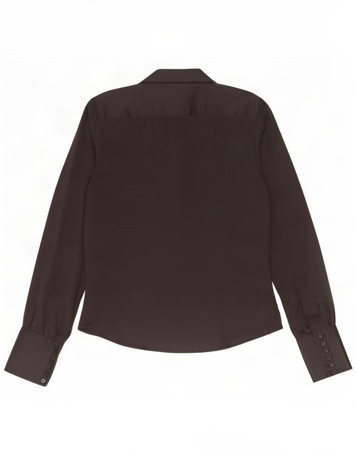 Camicia Zara da donna camicetta UK 16 grande seta nera