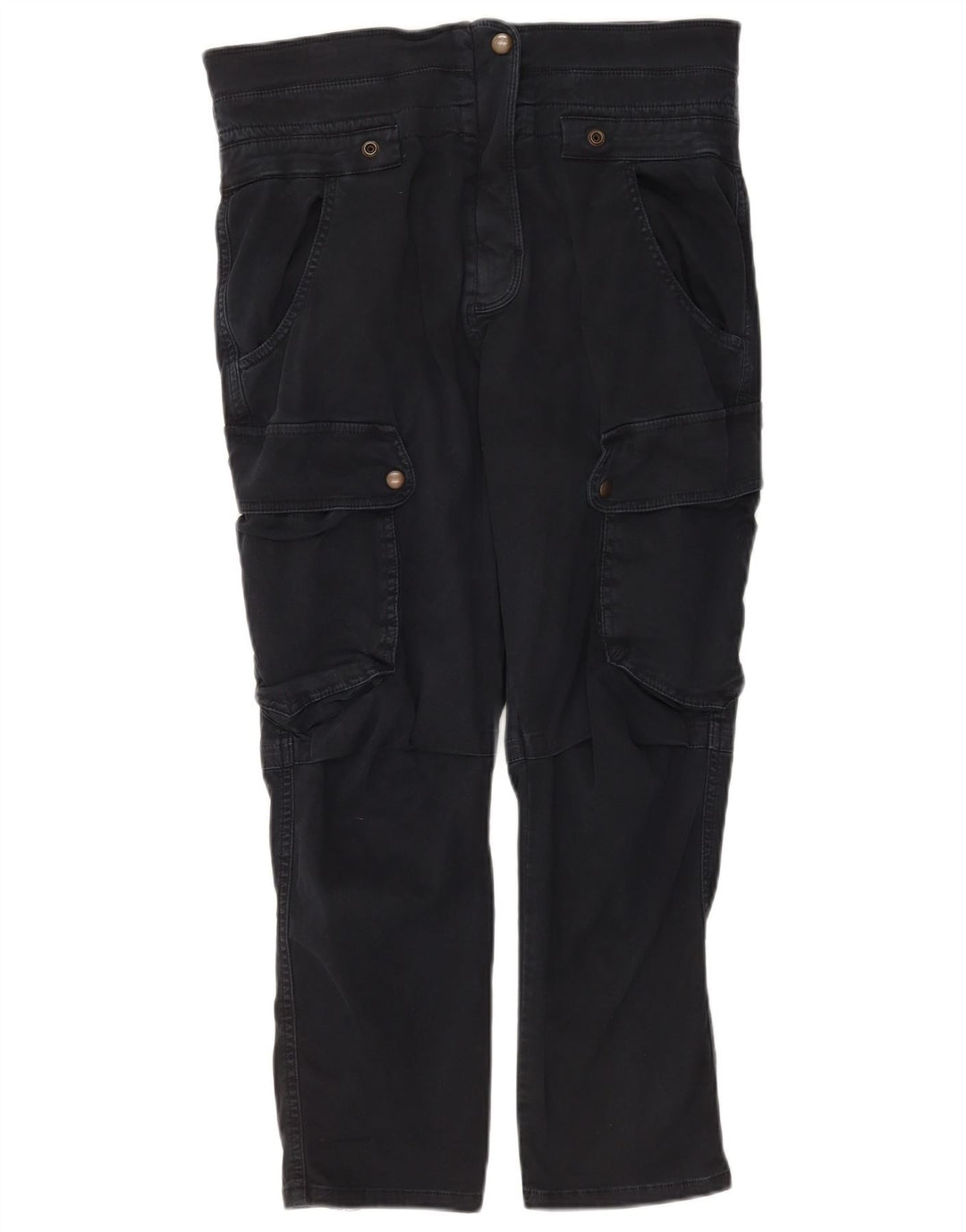 Pantaloni corti cargo da donna Zara medi W28 L25 cotone blu navy