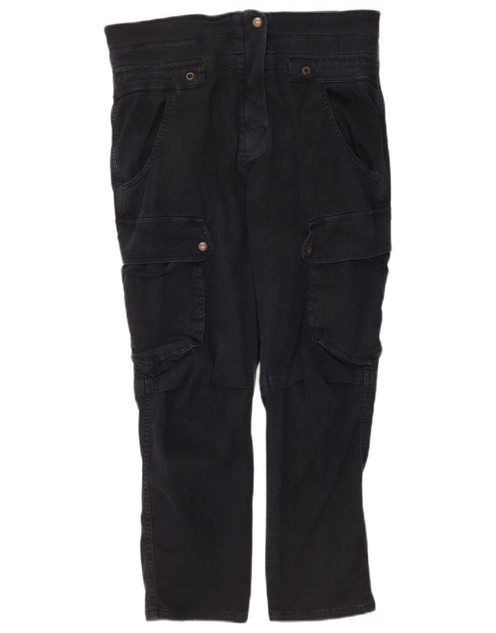 Pantaloni corti cargo da donna Zara medi W28 L25 cotone blu navy