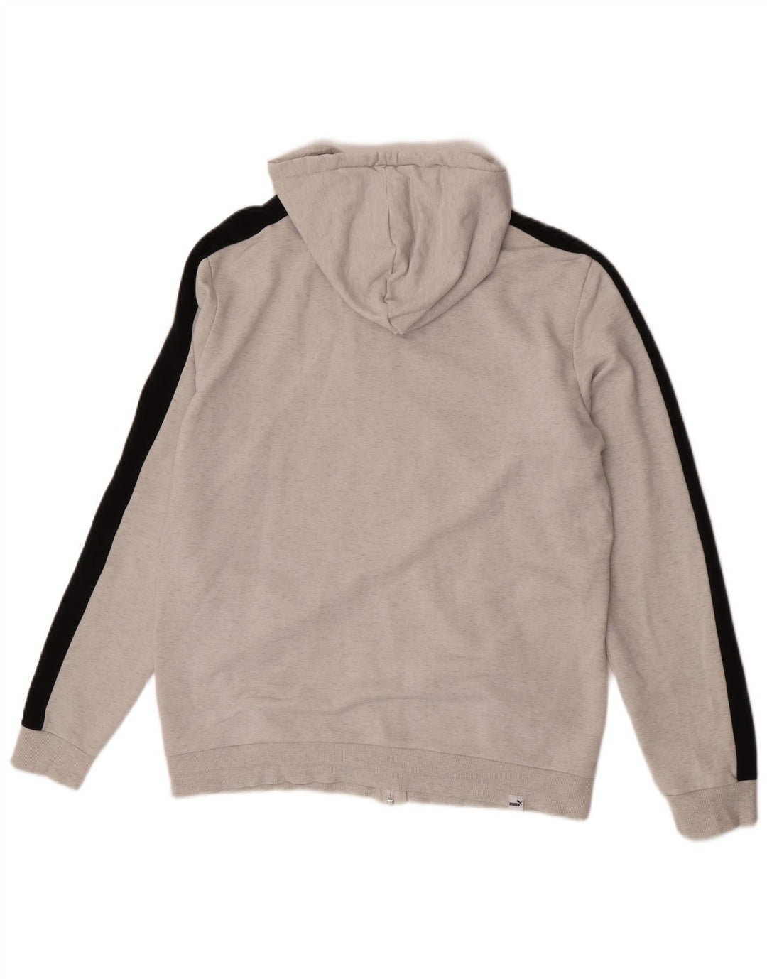 Felpa con cappuccio e zip grafica da uomo Puma in cotone color block grigio medio