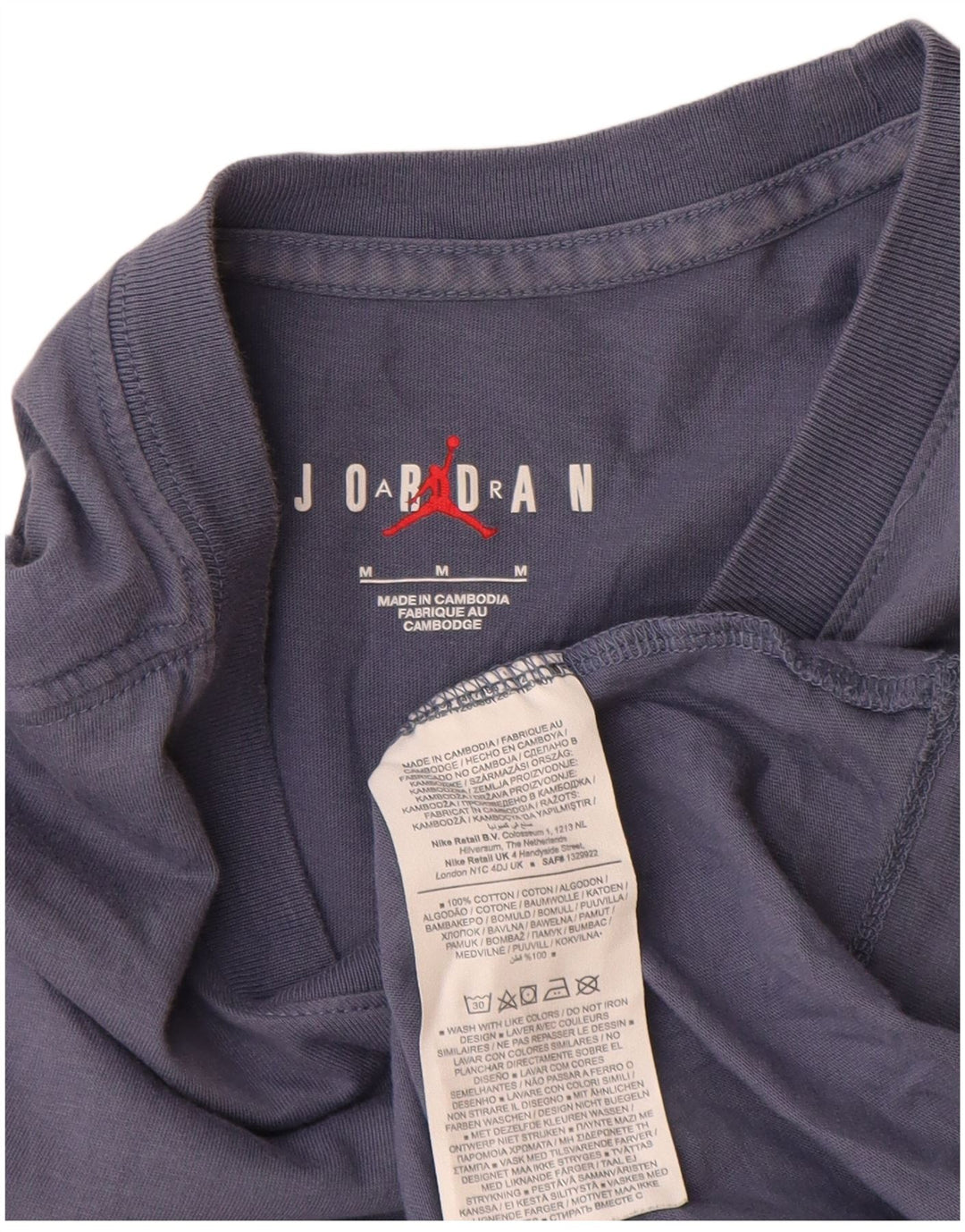T-shirt grafica da uomo Jordan Top in cotone blu navy medio