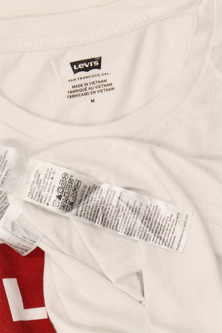 LEVI'S Mens Graphic T-Shirt Top Medium White Cotton