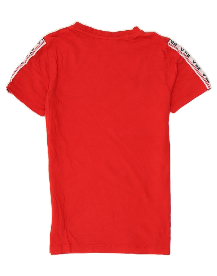 FILA Boys Graphic T-Shirt Top 9-10 Years Red Cotton Vintage Fila and Second-Hand Fila from Messina Hembry 