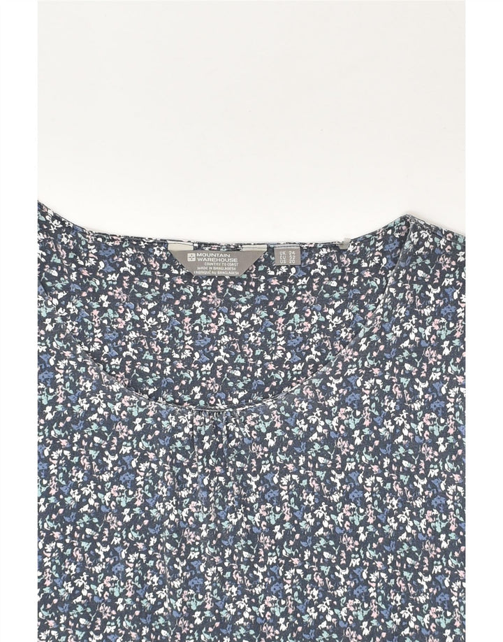 MOUNTAIN WAREHOUSE Womens A-Line Dress UK 24 4XL Black Floral Cotton | Vintage Mountain Warehouse | Thrift | Second-Hand Mountain Warehouse | Used Clothing | Messina Hembry 