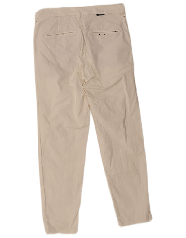 Pantaloni chino slim cargo da uomo Zara EU 38 Small W30 L26 cotone bianco sporco