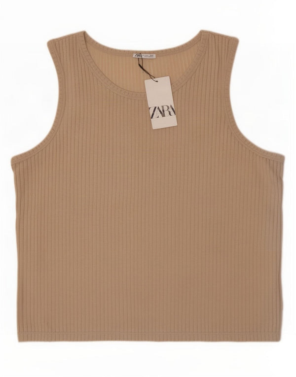 Canotta trasparente da uomo Zara, grande, in poliestere beige