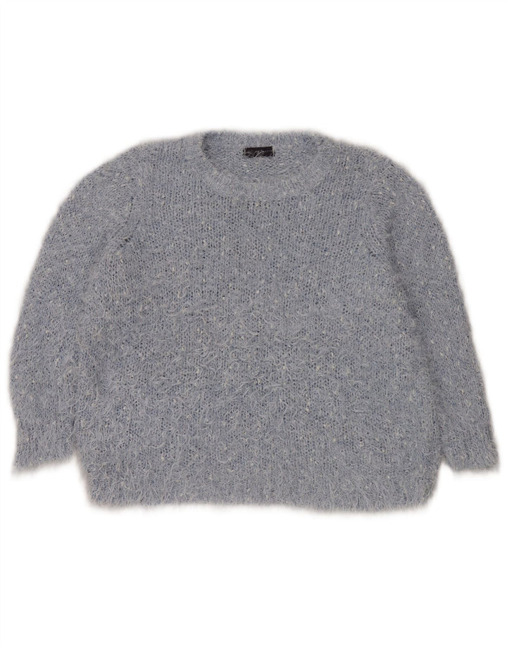 Maglione maglione girocollo da donna Marks & Spencer UK 20 2XL poliestere blu
