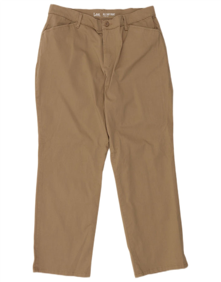 Pantaloni casual dritti da donna LEE US 14 XL W34 L28 Cotone marrone