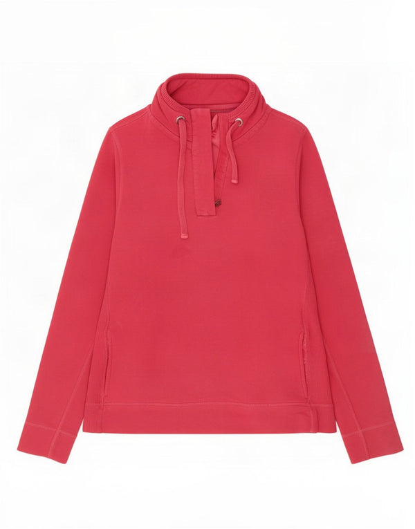 Felpa da donna con collo con zip Fat Face, maglione, UK 16, grande, cotone rosa