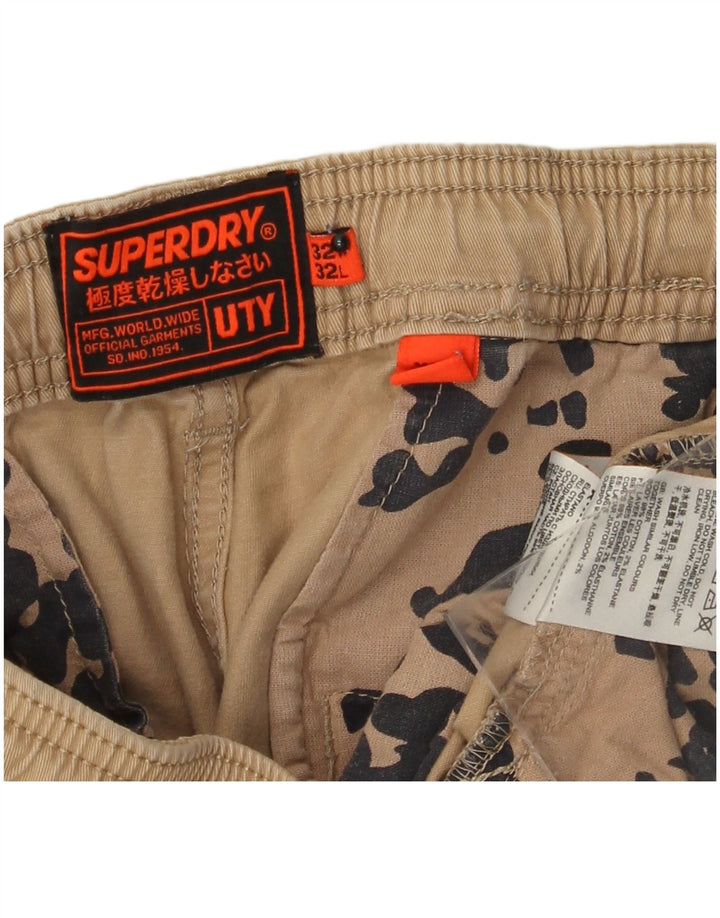 Pantaloni cargo dritti da uomo SUPERDRY W32 L29 cotone beige