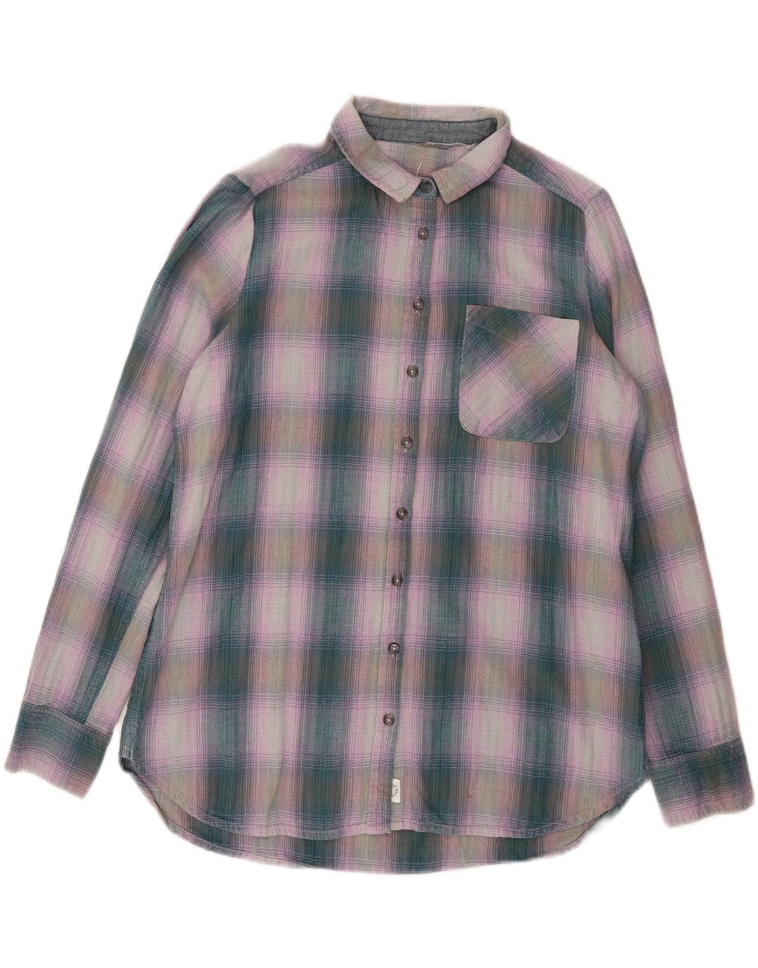 FAT FACE Camicia in flanella da donna UK 12 Cotone a quadri viola medio