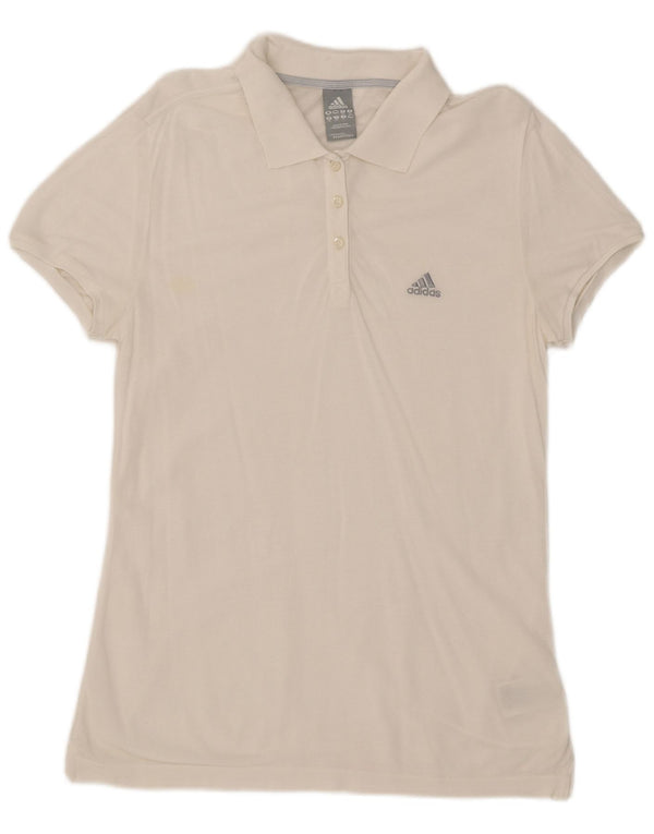Polo Adidas da donna UK 12 cotone bianco medio