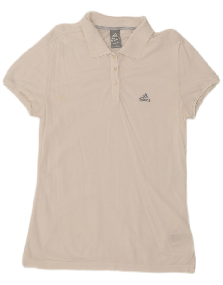 Polo Adidas da donna UK 12 cotone bianco medio