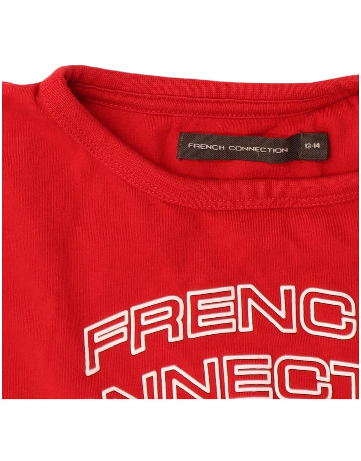 T-shirt grafica per ragazzi French Connection Top 13-14 anni in cotone rosso