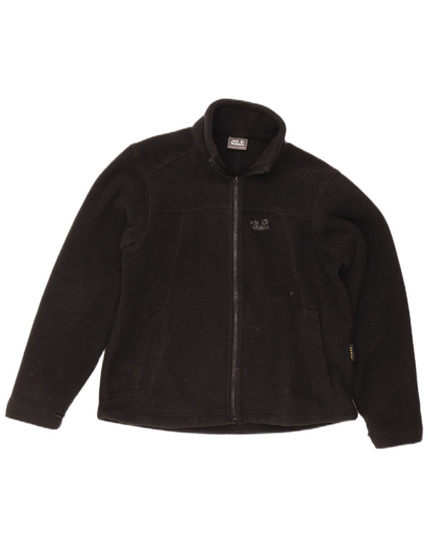 Giacca in pile foderata da donna Jack Wolfskin UK 14 grande poliestere nero