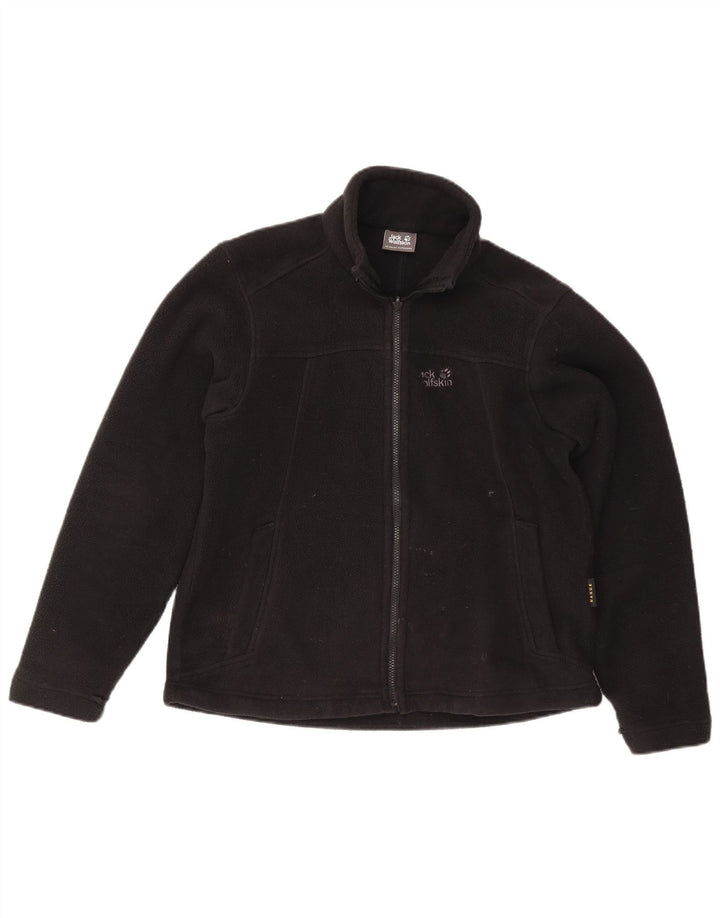Giacca in pile foderata da donna Jack Wolfskin UK 14 grande poliestere nero