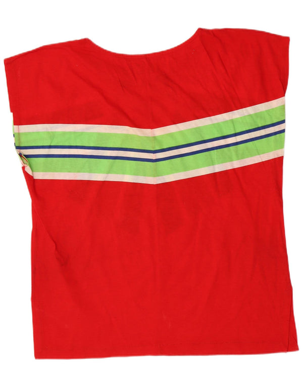 T-shirt grafica da donna vintage Top IT 46 Festival a righe rosse grandi