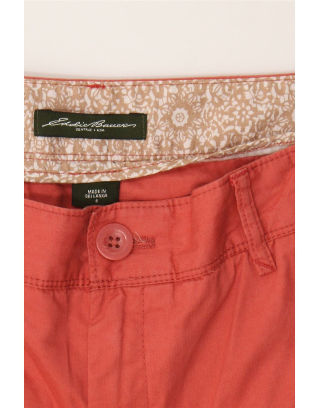 EDDIE BAUER Womens Chino Shorts US 6 Medium W30 Red Cotton Vintage Eddie Bauer and Second-Hand Eddie Bauer from Messina Hembry 
