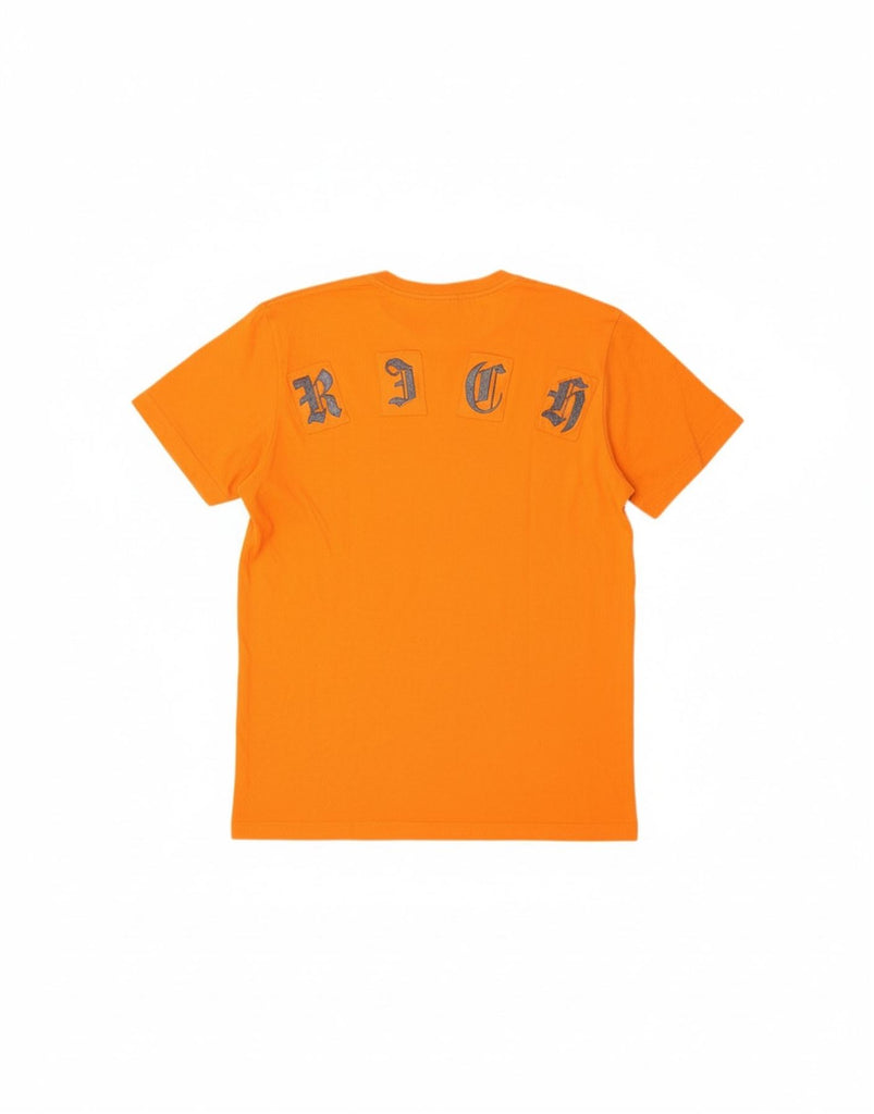 RICHMOND Womens Graphic T-Shirt Top UK 18 XL Orange Vintage Richmond and Second-Hand Richmond from Messina Hembry 