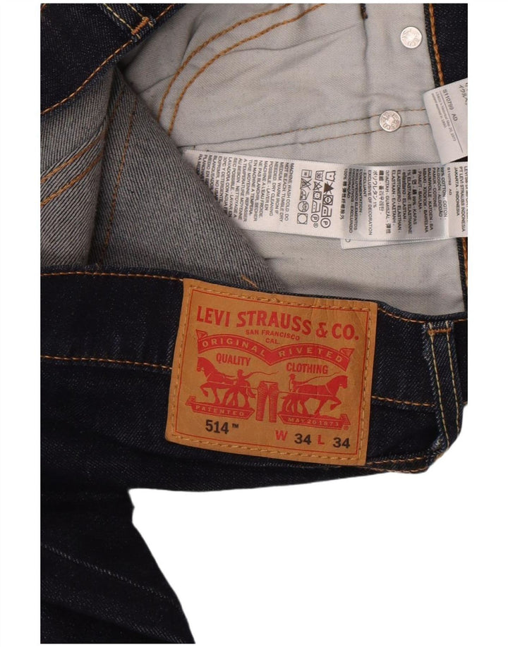 Levi's Uomo 514 Jeans dritti W34 L34 Cotone blu navy