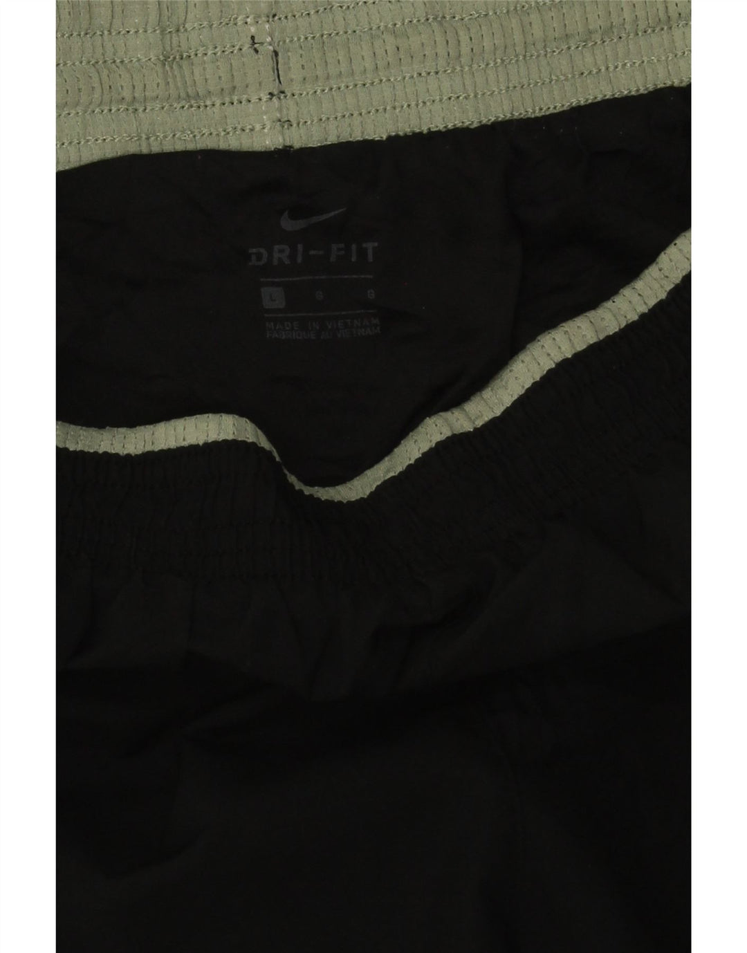 NIKE Womens Dri Fit Graphic Sport Shorts UK 14 Large  Black Polyester Vintage Nike and Second-Hand Nike from Messina Hembry 