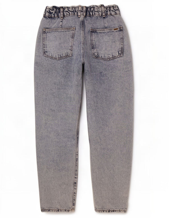 Zara Womens High Waist Tapered Jeans EU 34 2XS W24 L25 Blue Cotton