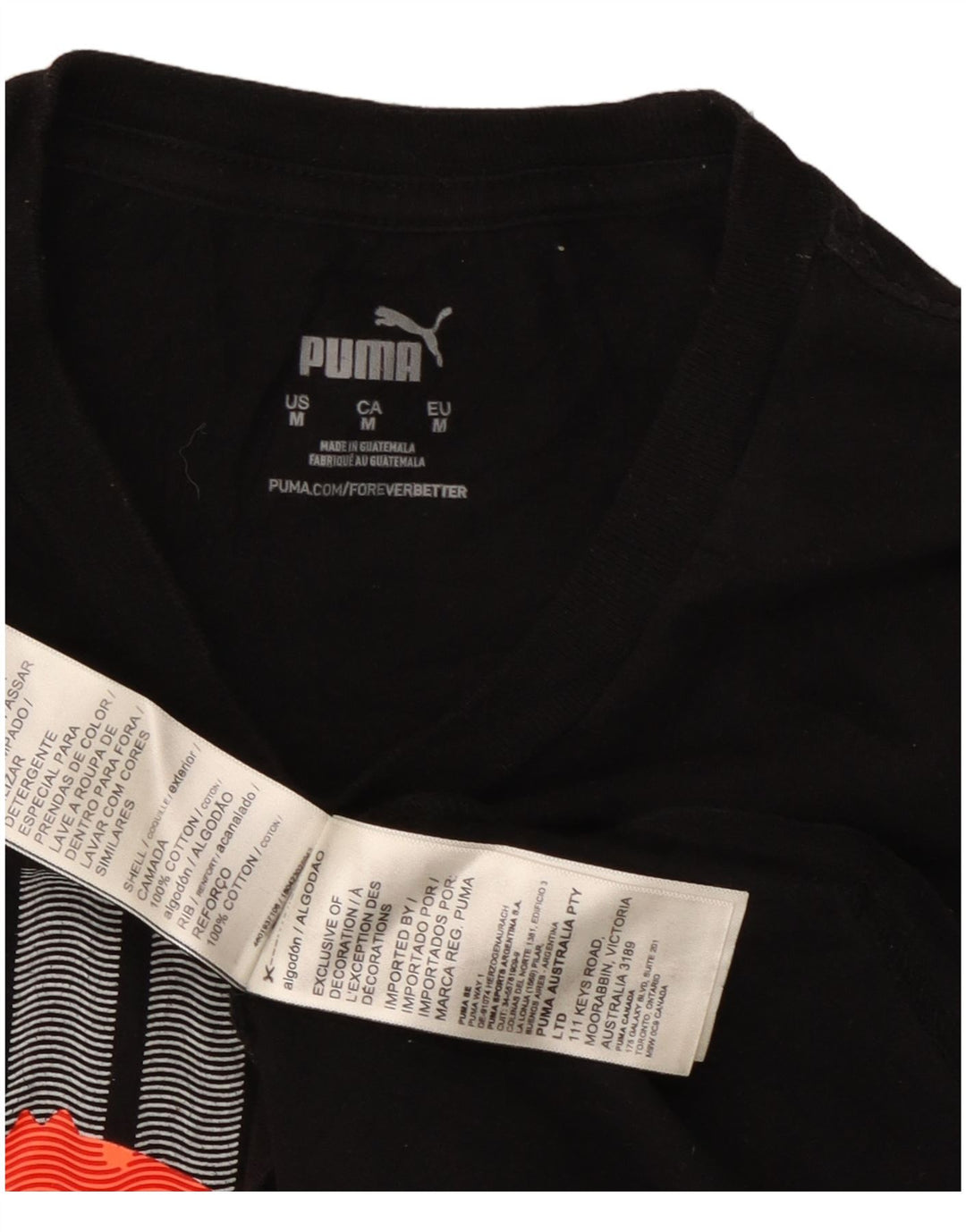 T-shirt grafica da uomo PUMA Top in cotone nero medio