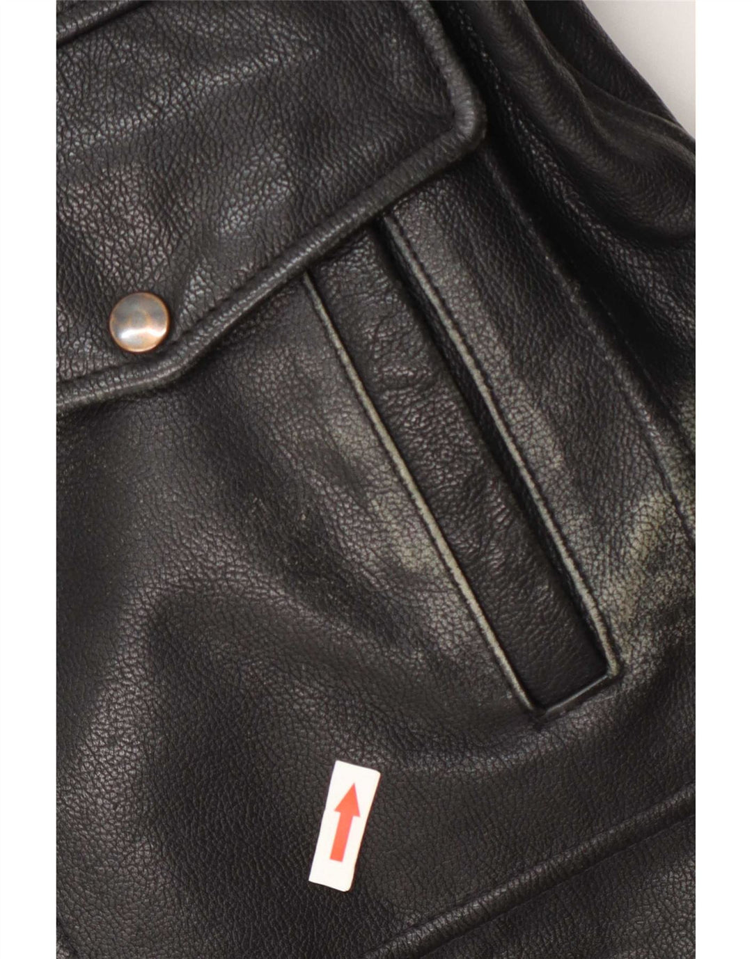 Giacca in pelle militare vintage da uomo UK 42 XL nera