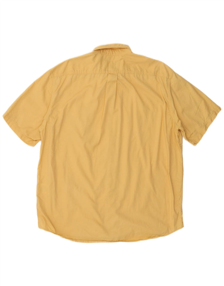 Camicia a maniche corte da uomo Eddie Bauer grande in cotone giallo