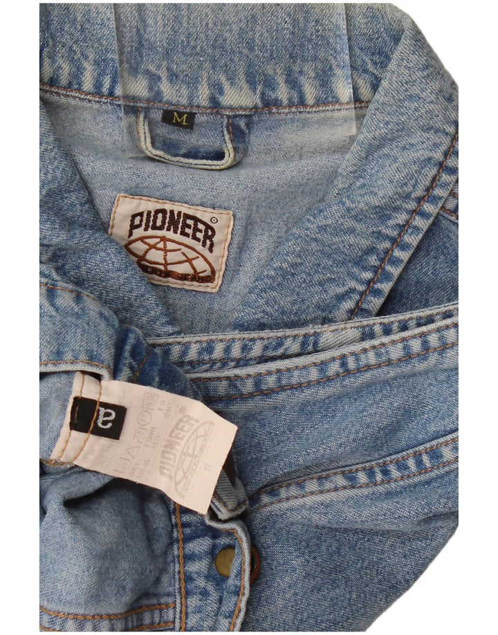 PIONEER Gilet corto in denim da donna UK 14 Cotone blu medio