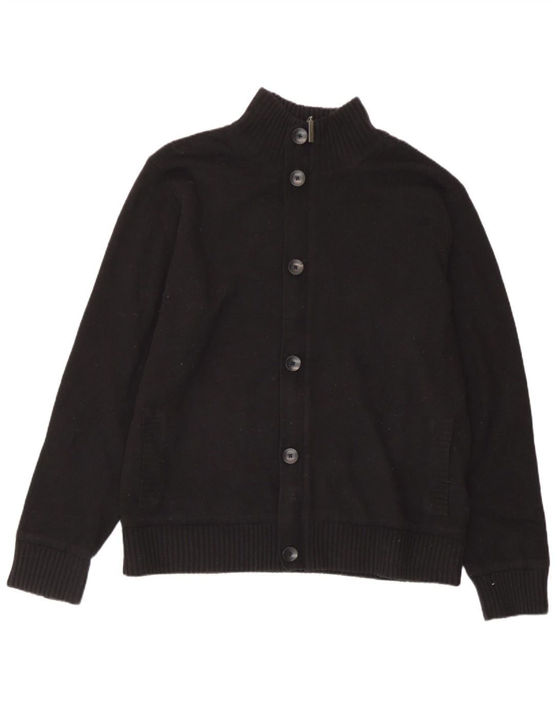 Maglione cardigan da uomo Marks & Spencer grande lana d'agnello nera