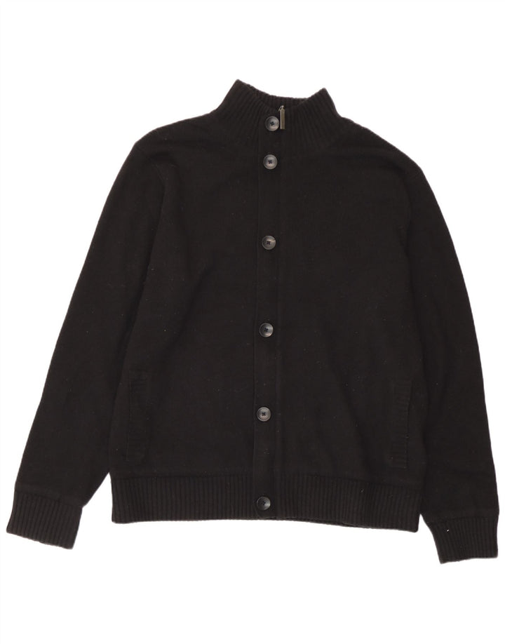 Maglione cardigan da uomo Marks & Spencer grande lana d'agnello nera