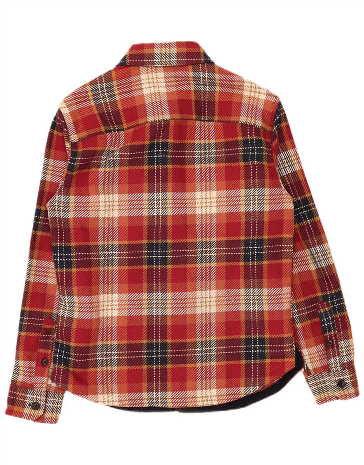 Camicia overshirt da uomo Marks & Spencer piccola in poliestere a quadri rossi