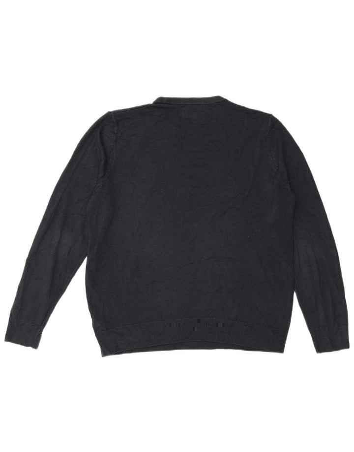 Maglione maglione girocollo da uomo Marks & Spencer grande acrilico blu navy