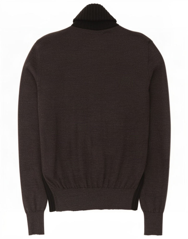 Bikkembergs Maglione cardigan da uomo in lana color block medio nero