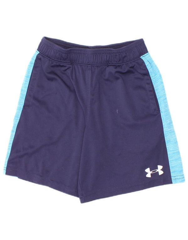 Pantaloncini sportivi da ragazzo Under Armour 5-6 anni in poliestere color block blu navy
