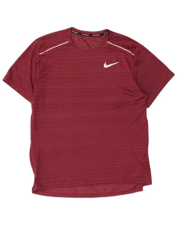 T-shirt Nike Dri Fit da uomo, grande, in poliestere gessato marrone