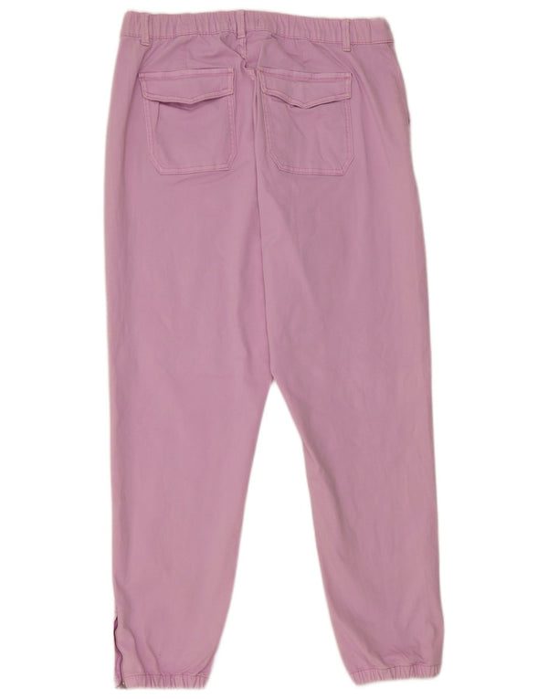 Pantaloni chino da jogging da donna Marks & Spencer UK 16 Large W34 L28 Viola
