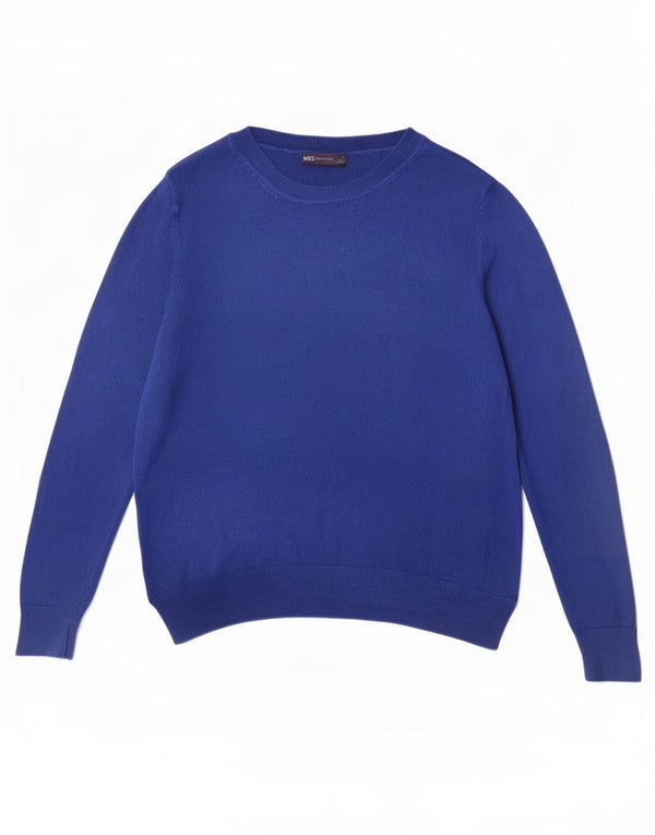 Maglione maglione con scollo a barca da donna Marks & Spencer UK 12 Acrilico blu medio