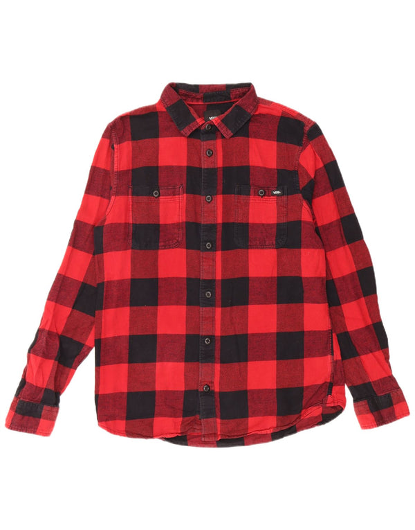 Camicia Vans da uomo slim fit in flanella a quadretti rosso medio