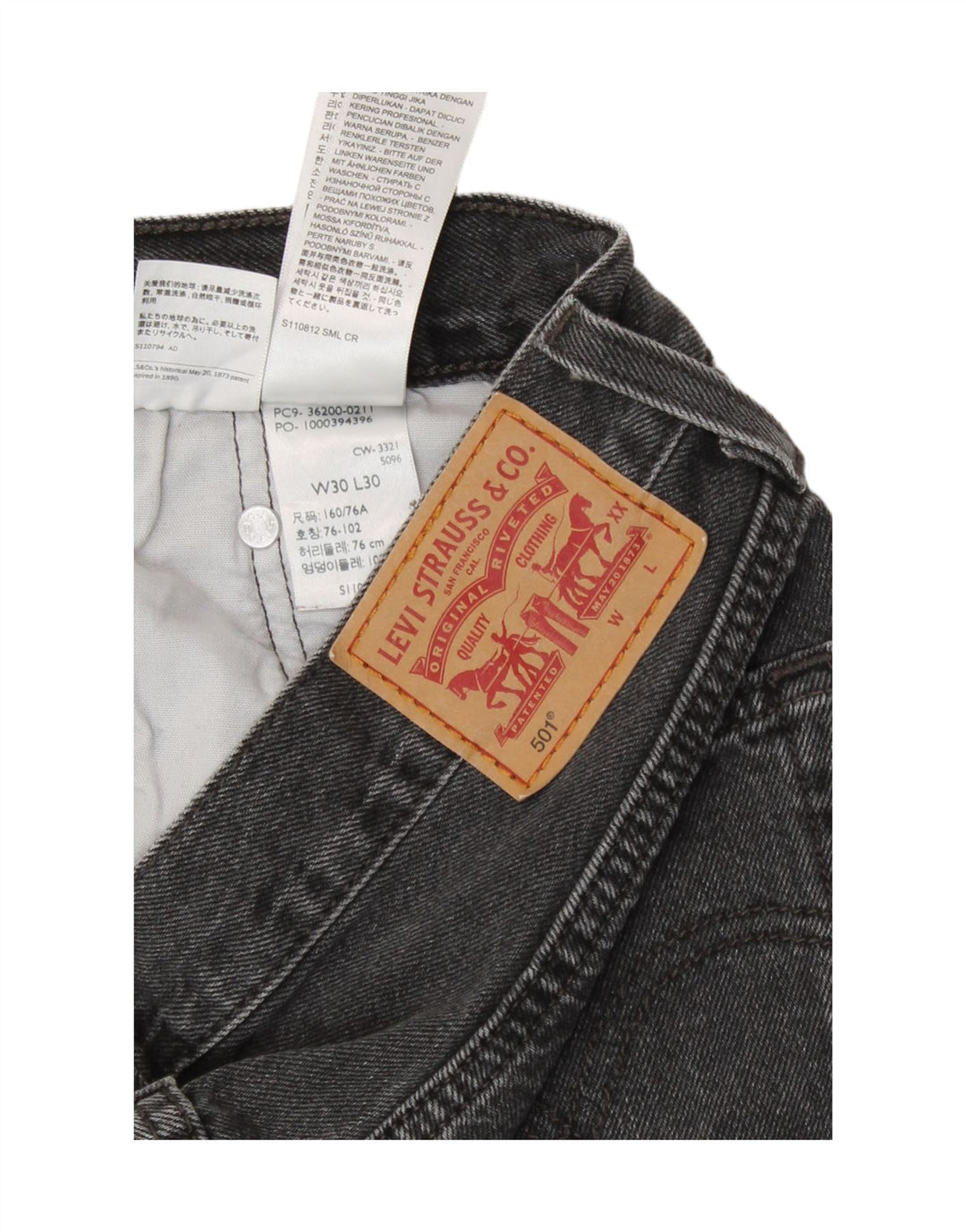 Jeans dritti Levi's 501 da donna W30 L30 cotone grigio