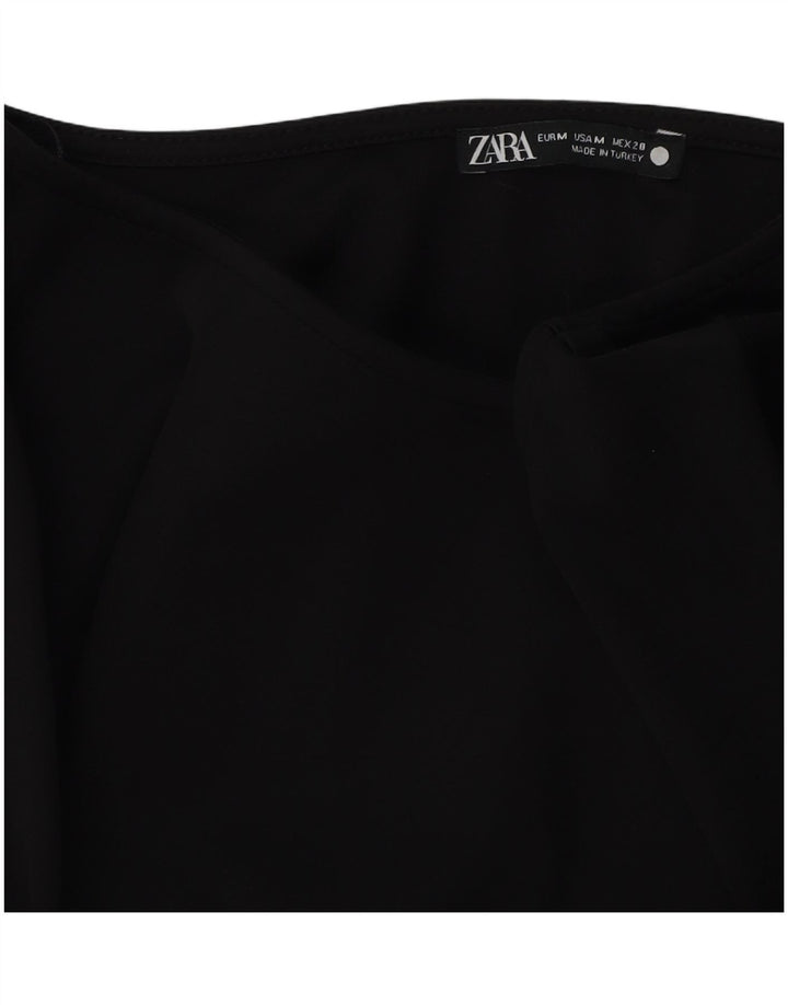 ZARA Womens Top 3/4 Sleeve UK 12 Medium Black