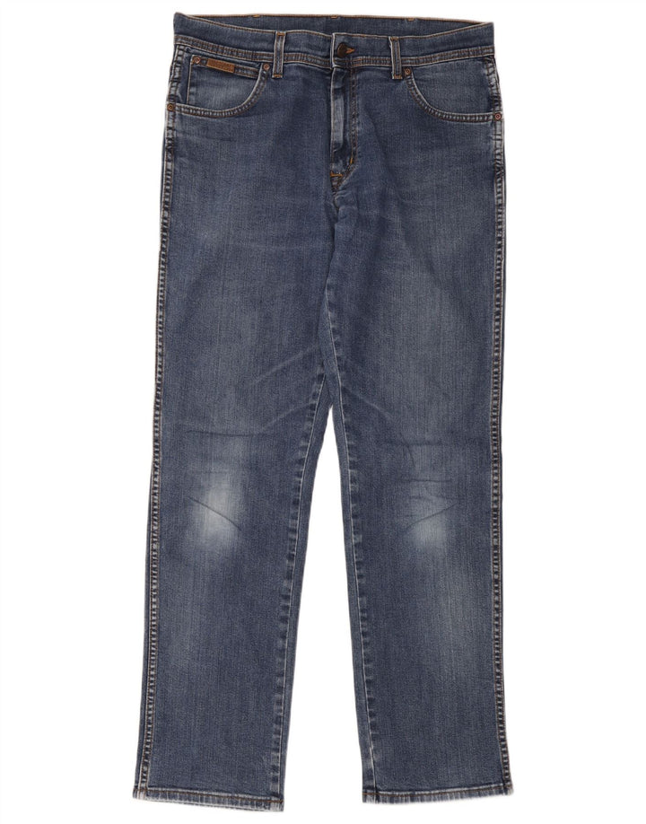 Jeans dritti elasticizzati Texas da uomo Wrangler W34 L34 cotone blu