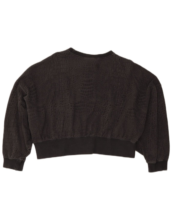 Felpa corta da donna Adidas UK 10 piccola stampa animalier nera