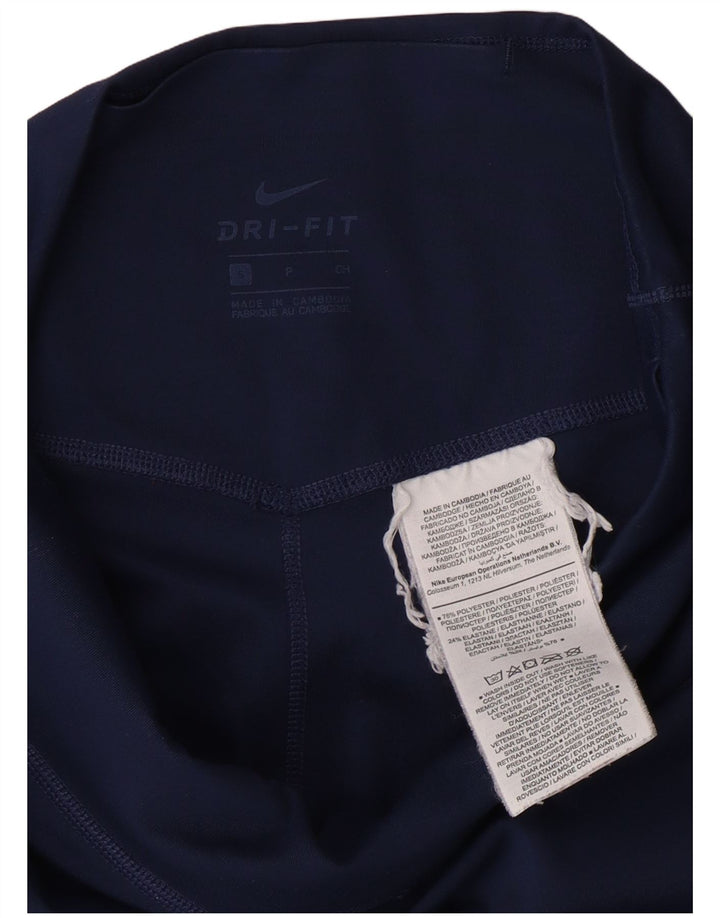 Leggings Dri Fit da donna NIKE UK 10 Small poliestere blu navy