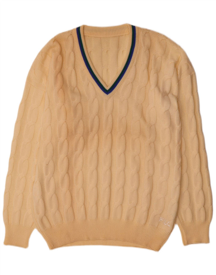 Maglione Fila Uomo con scollo a V IT 54 XL Lana Beige