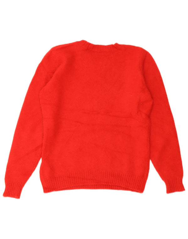 Maglione maglione girocollo corto da donna Marks & Spencer UK 8 piccolo rosso
